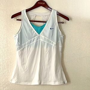 Nike Dri-fit Sports Top, White and blue, XL